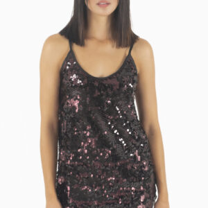 Dejavu Μπλούζα με Παγιέτες Μπορντώ/Μαύρες