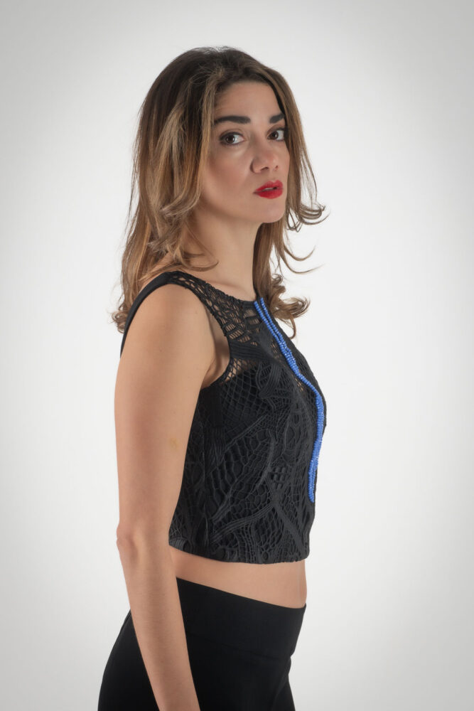 Mischalis Μαύρο Δαντελωτό Τοπ - Image 3