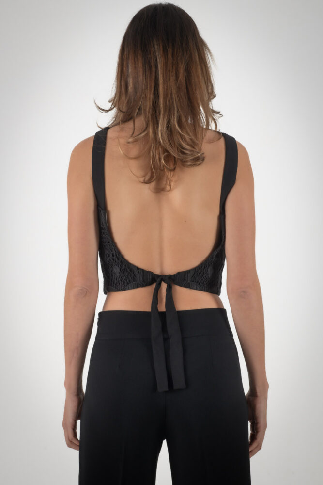 Mischalis Μαύρο Δαντελωτό Τοπ - Image 2