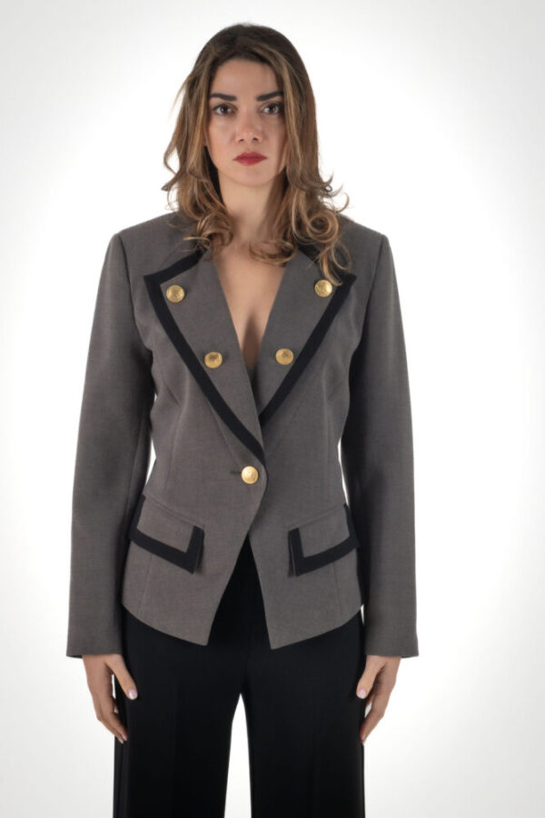 Manolo Μεσάτο Γκρι Σακάκι με χρυσά κουμπιά