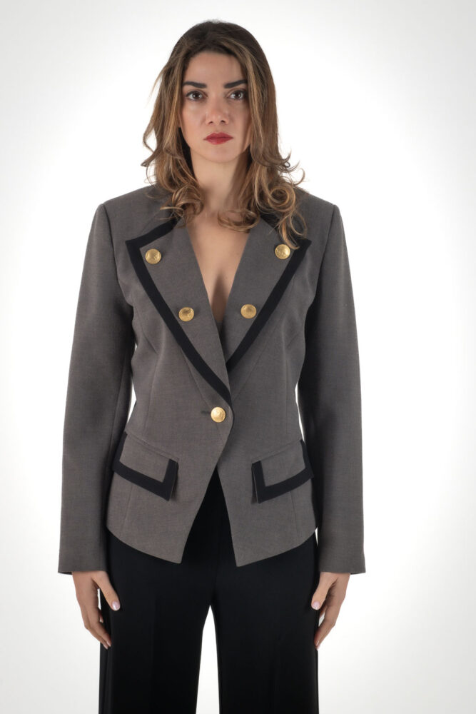 Manolo Μεσάτο Γκρι Σακάκι με χρυσά κουμπιά