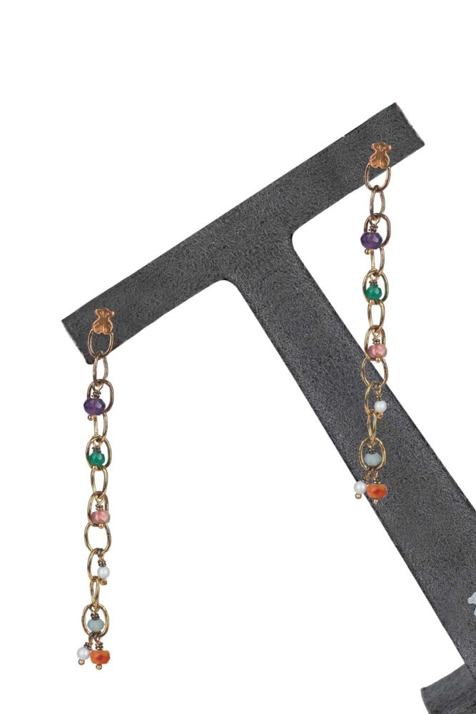 Tous Σκουλαρίκια Κρεμαστά Επιχρυσωμένα με Χρωματιστές Πέτρες - Image 2