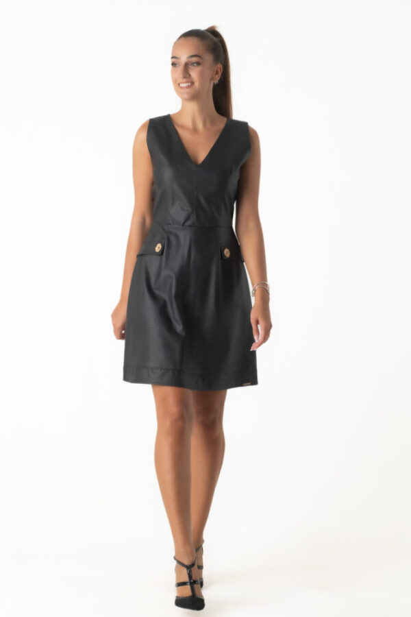 Le Vertige Mαύρο Αμάνικο Mini Φόρεμα σε Α γραμμή