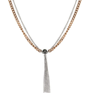 Dyrberg/Kern Αλυσίδα Λαιμού Διπλή Ροζ/Gold και Ασημί