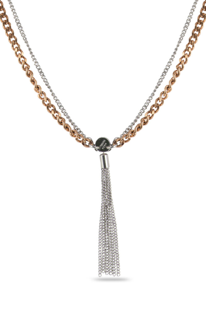Dyrberg/Kern Αλυσίδα Λαιμού Διπλή Ροζ/Gold και Ασημί - Image 3