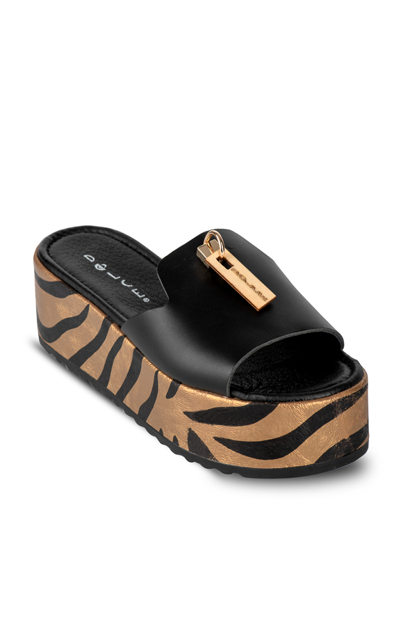 Dolce Πέδιλο Φλατφορμ Μαύρο/Χρυσό - Image 3