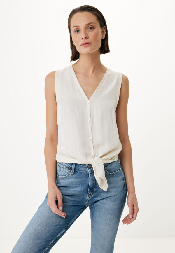 Mexx Αμάνικο Πουκάμισο Μπεζ Ανοιχτό