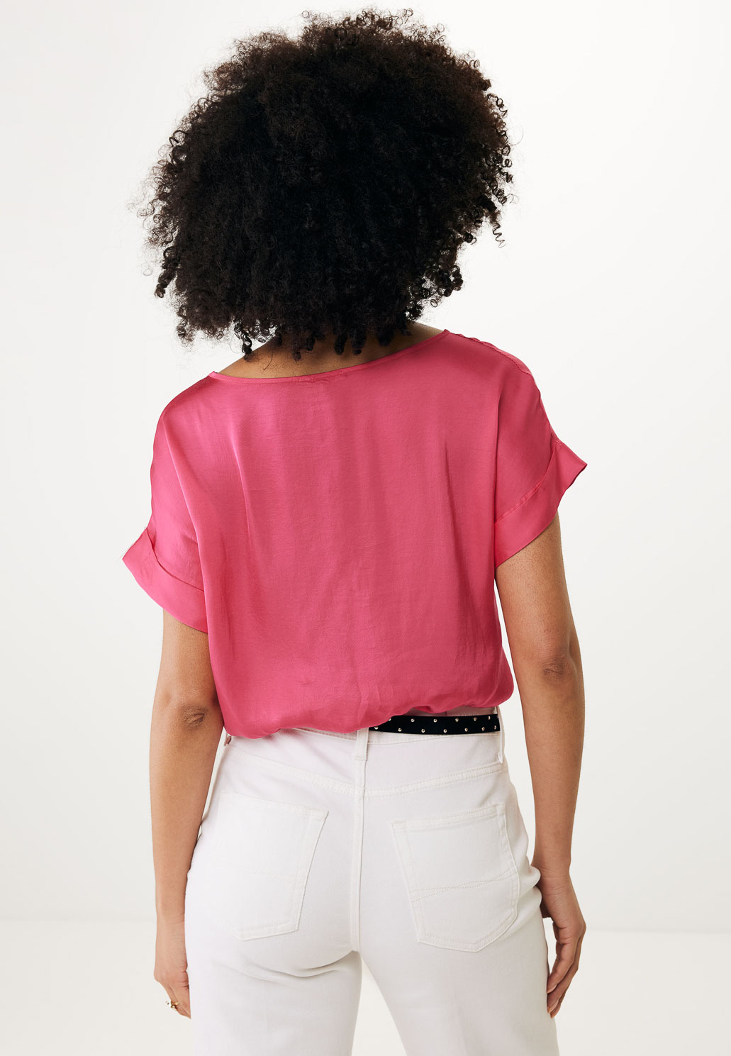 Mexx Μπλούζα Σατέν με Στρογγυλή Λαιμόκοψη Φούξια - Image 3