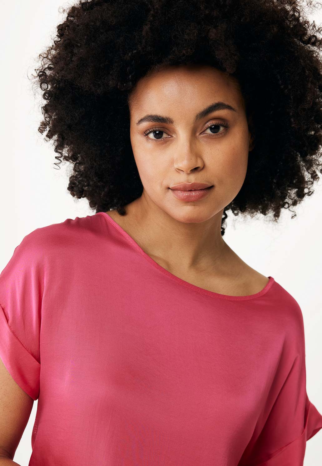 Mexx Μπλούζα Σατέν με Στρογγυλή Λαιμόκοψη Φούξια - Image 4