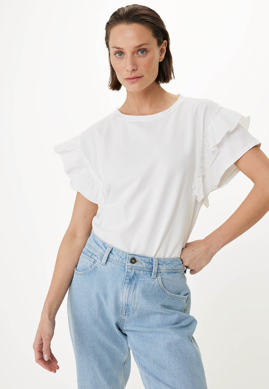 Mexx Fashion Κοντομάνικο Τοπ Λευκό