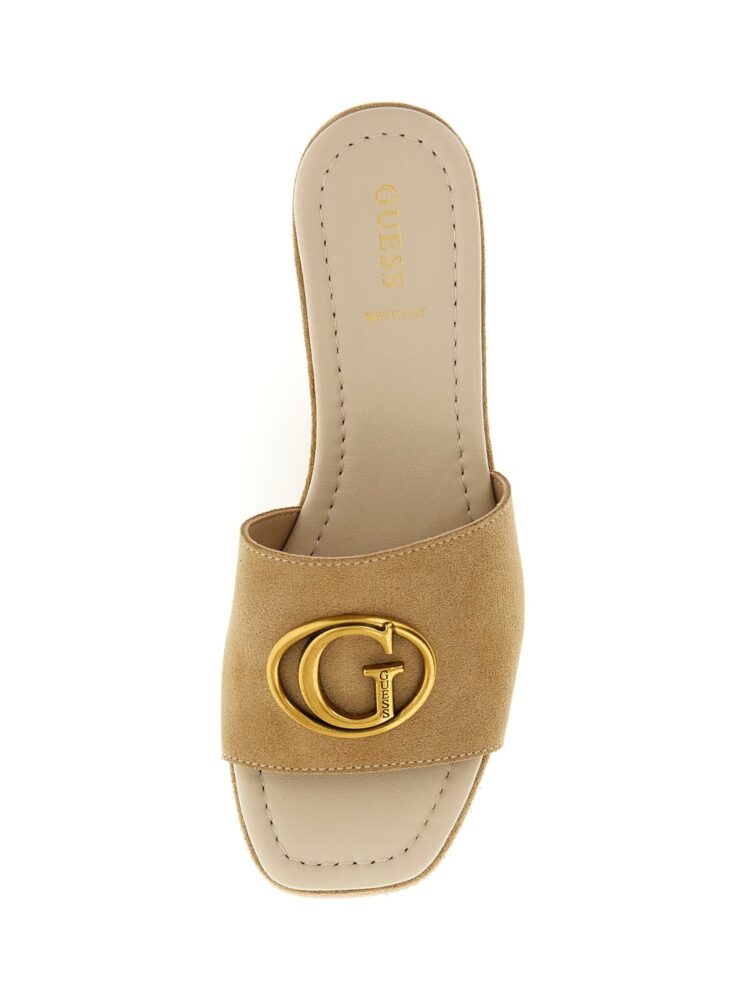 Guess Mules Μπεζ με Φιάπα και Χοντρό Τακούνι - Image 3