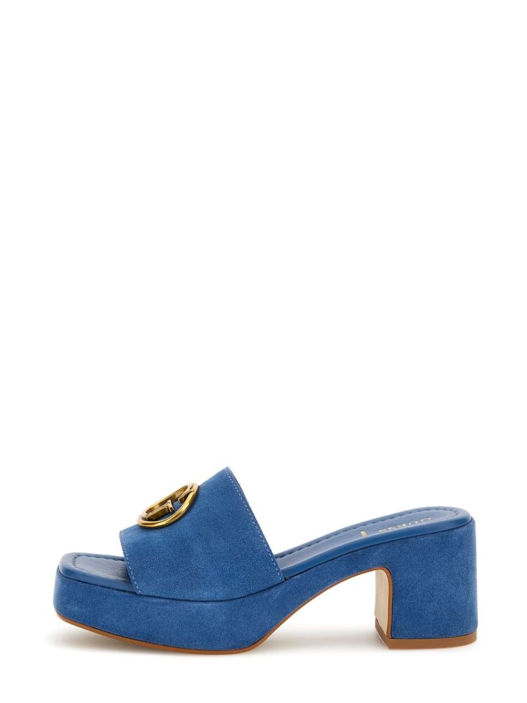 Guess Mules Μπλέ με Φιάπα και Χοντρό Τακούνι - Image 2