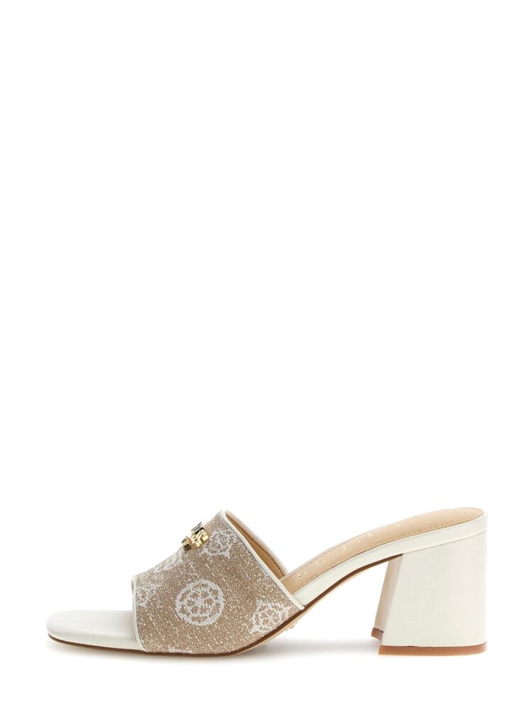 Guess Γυναικεία Λευκά Πέδιλα Gaide με Λογότυπα 4g και Peony - Image 2