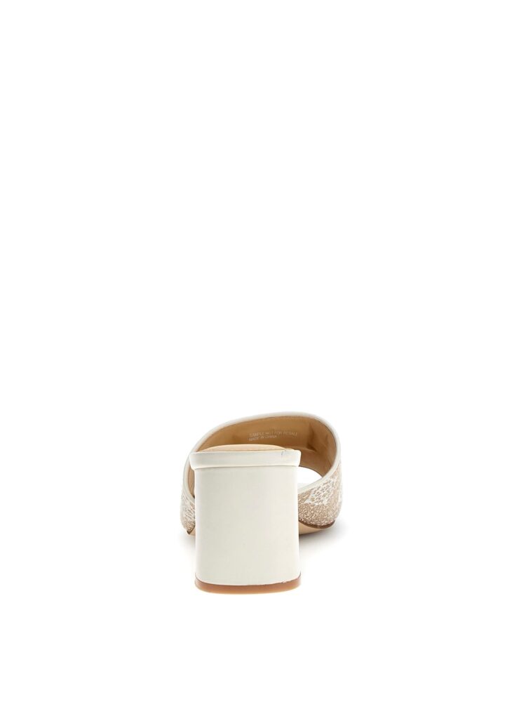 Guess Γυναικεία Λευκά Πέδιλα Gaide με Λογότυπα 4g και Peony - Image 4