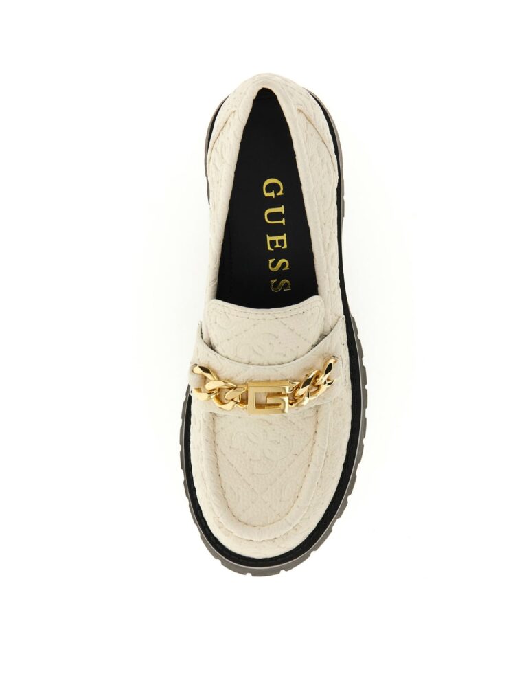 Guess Γυναικεία Εκρού Μοκασίνια με ανάγλυφο λογότυπο - Image 2