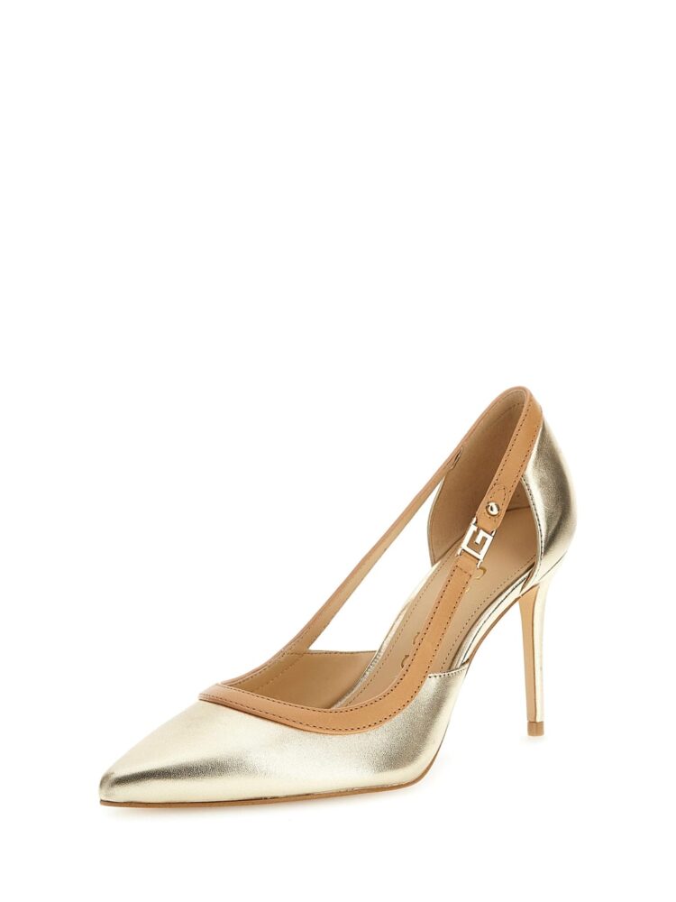 Guess Χρυσή Δερμάτινη Γόβα