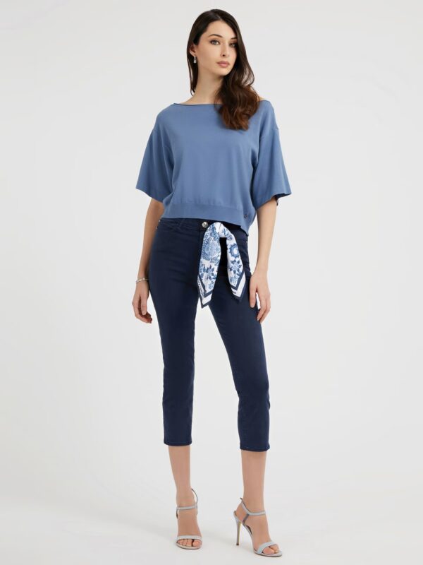 Guess Skinny Capri Μπλέ Σκούρο Παντελόνι