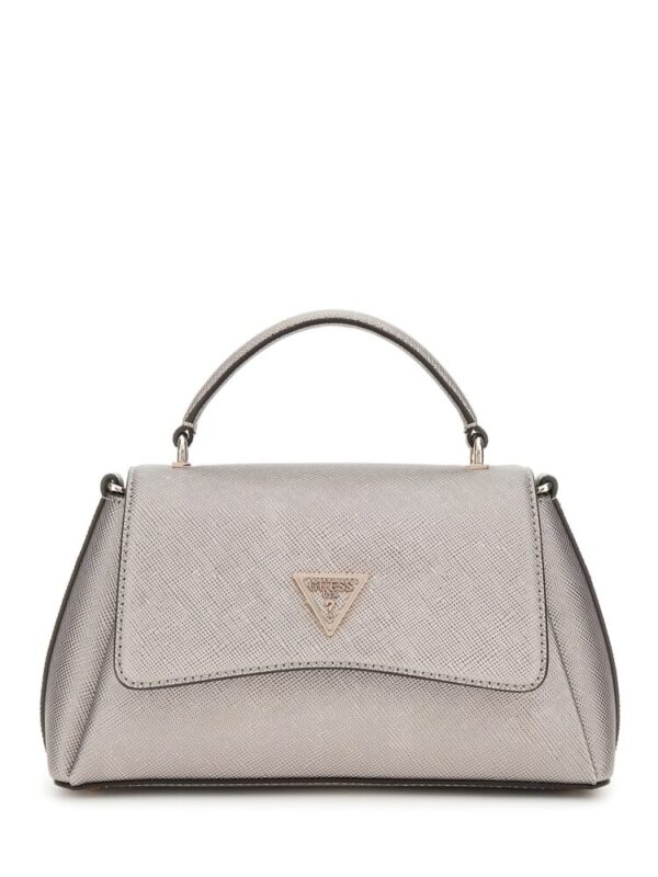 Guess Εco Gloriana Ασημί Σκούρο Τσάντα Χειρός Ώμου