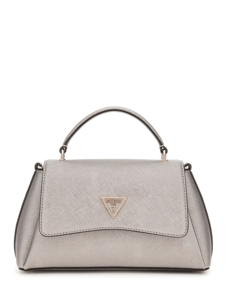 Guess Εco Gloriana Ασημί Σκούρο Τσάντα Χειρός Ώμου