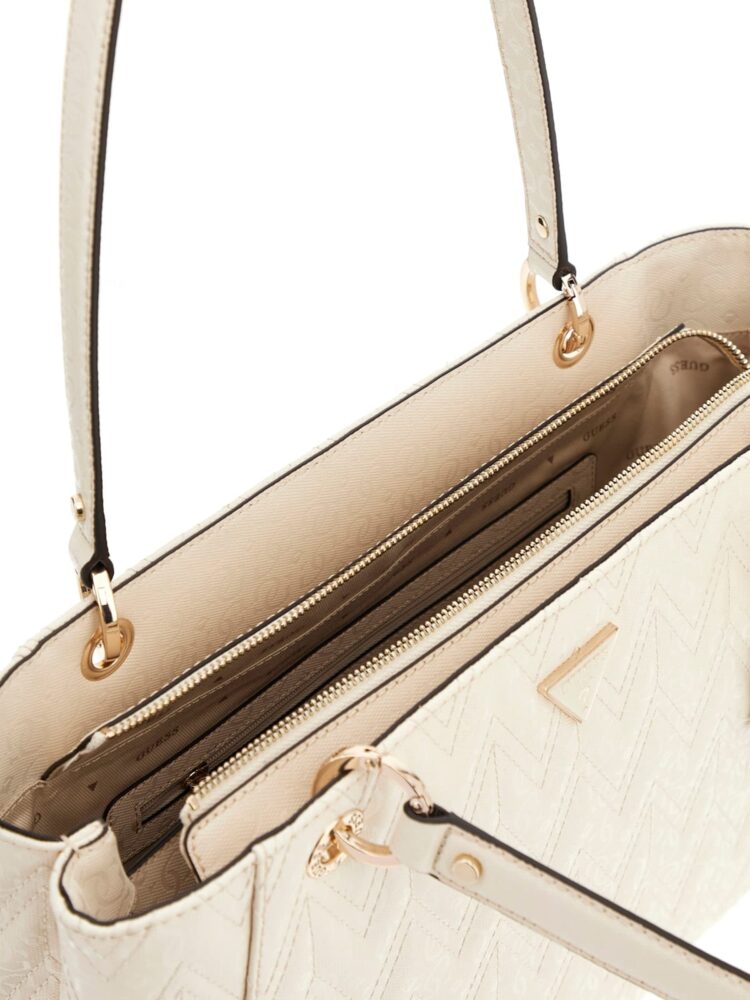 Guess Γυναικεία Τσάντα Shopper/Ώμου Εκρού - Image 3