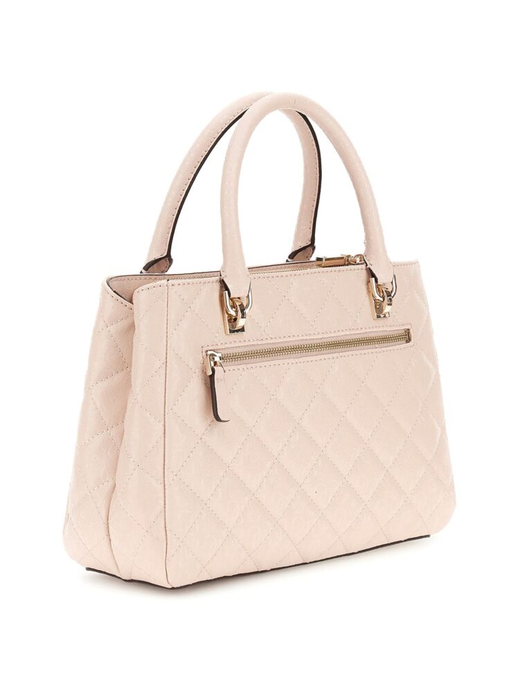 Guess Luxury Satchel Γυναικεία Τσάντα Χειρός Μπεζ - Image 3