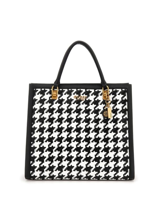 Guess Abey Elite Γυναικεία Τσάντα Tote Χειρός HWHT855823-BKW Ασπρόμαυρη