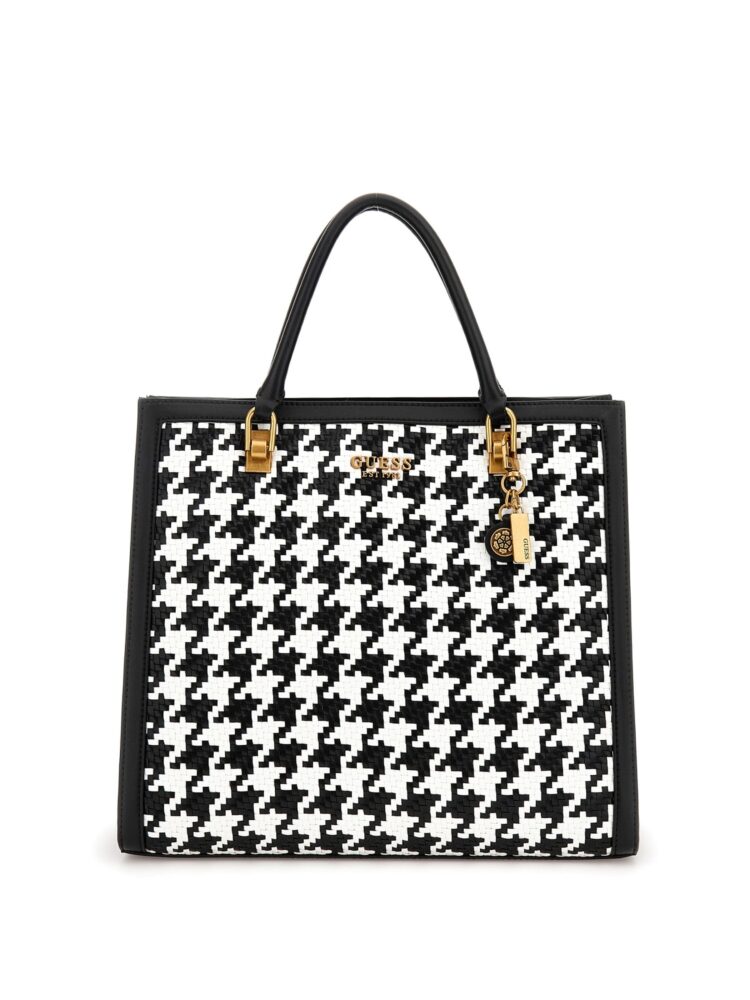 Guess Abey Elite Γυναικεία Τσάντα Tote Χειρός HWHT855823-BKW Ασπρόμαυρη