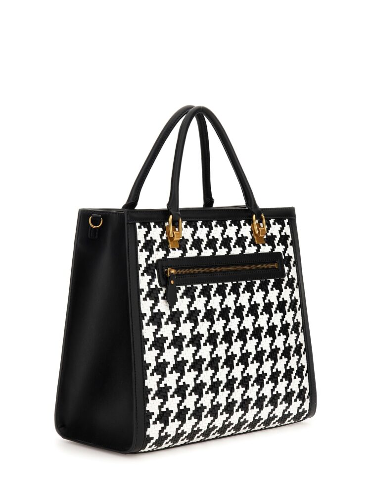 Guess Abey Elite Γυναικεία Τσάντα Tote Χειρός HWHT855823-BKW Ασπρόμαυρη - Image 4