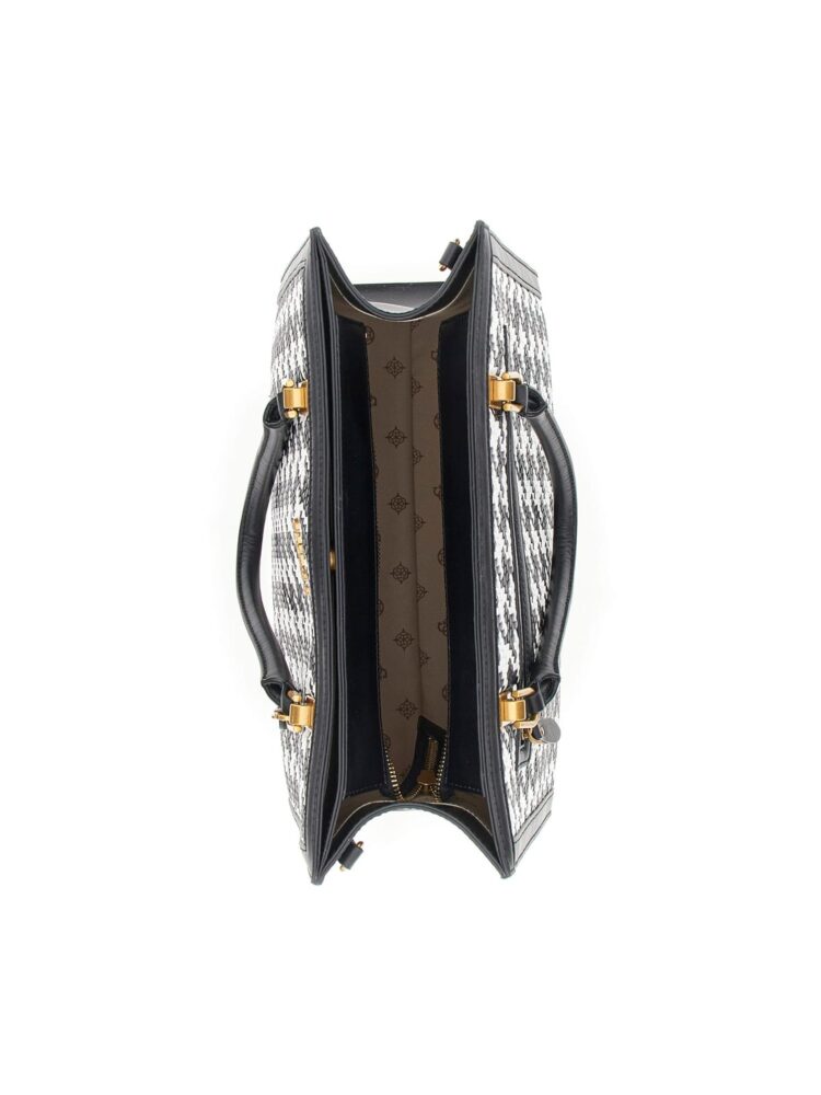 Guess Abey Elite Γυναικεία Τσάντα Tote Χειρός HWHT855823-BKW Ασπρόμαυρη - Image 3