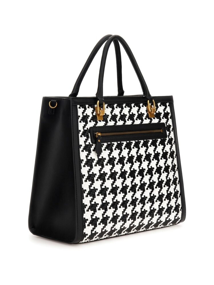 Guess Abey Elite Γυναικεία Τσάντα Tote Χειρός HWHT855823-BKW Ασπρόμαυρη - Image 2