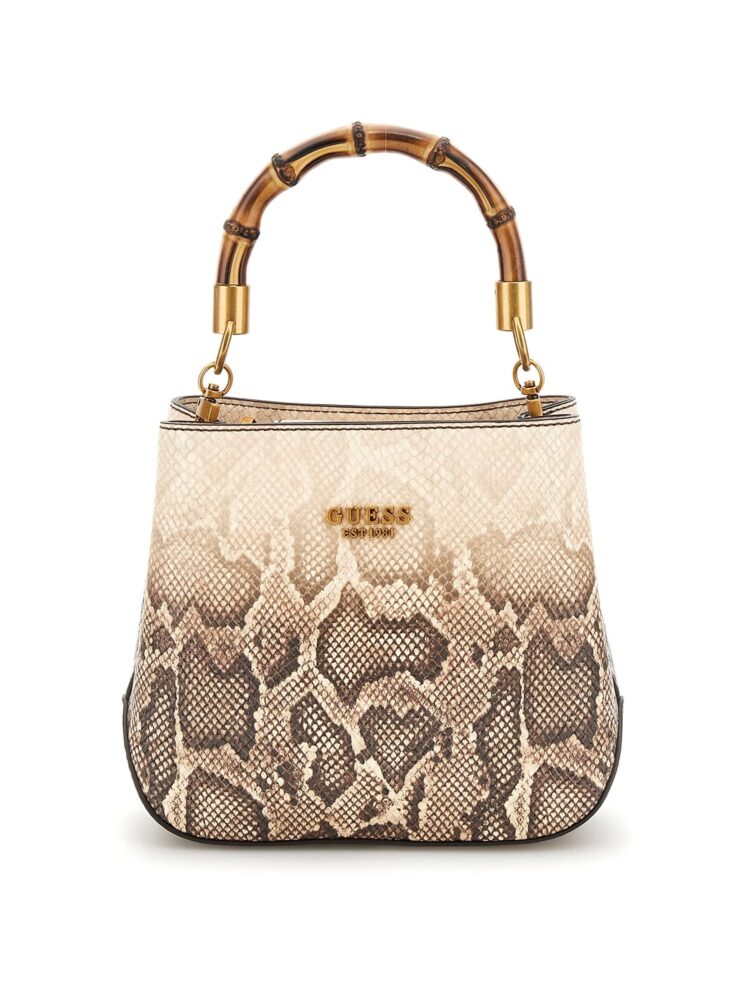 Guess Eire Natural Γυναικεία Τσάντα Χειρός/Ώμου Μπεζ Python-Print