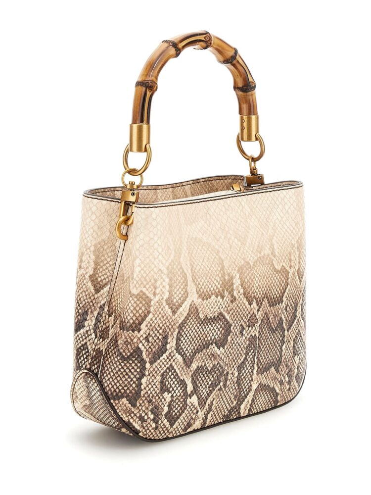 Guess Eire Natural Γυναικεία Τσάντα Χειρός/Ώμου Μπεζ Python-Print - Image 3