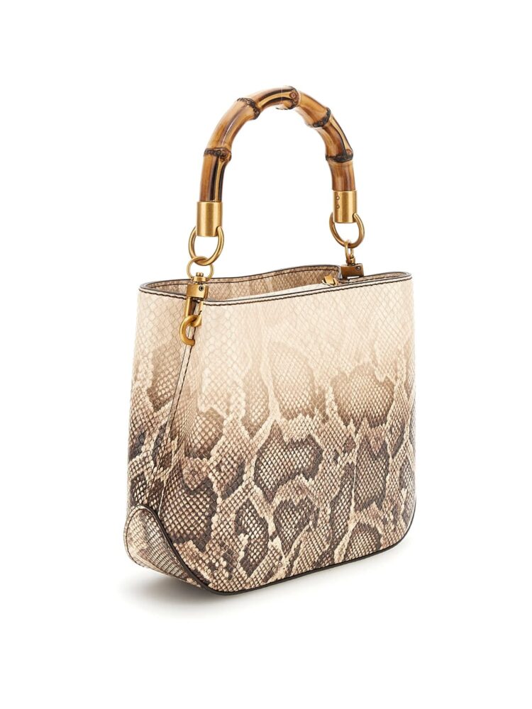 Guess Eire Natural Γυναικεία Τσάντα Χειρός/Ώμου Μπεζ Python-Print - Image 2