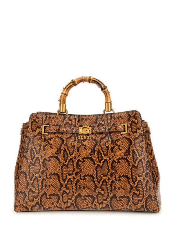 Guess Τσάντα Χειρός Sibel Python Print Καφέ