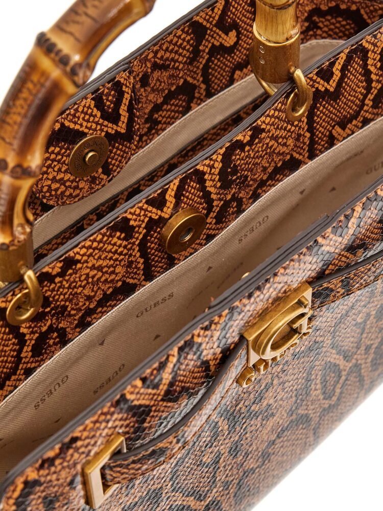 Guess Τσάντα Χειρός Sibel Python Print Καφέ - Image 3