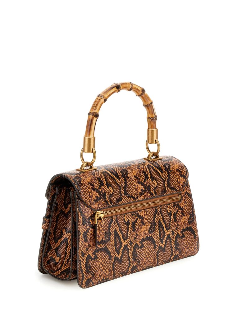 Guess Μίνι Tσάντα Xειρός Sibel Python Print Kαφέ - Image 2