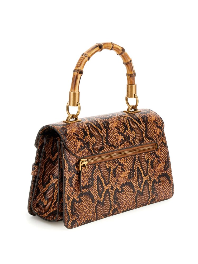 Guess Μίνι Tσάντα Xειρός Sibel Python Print Kαφέ - Image 3