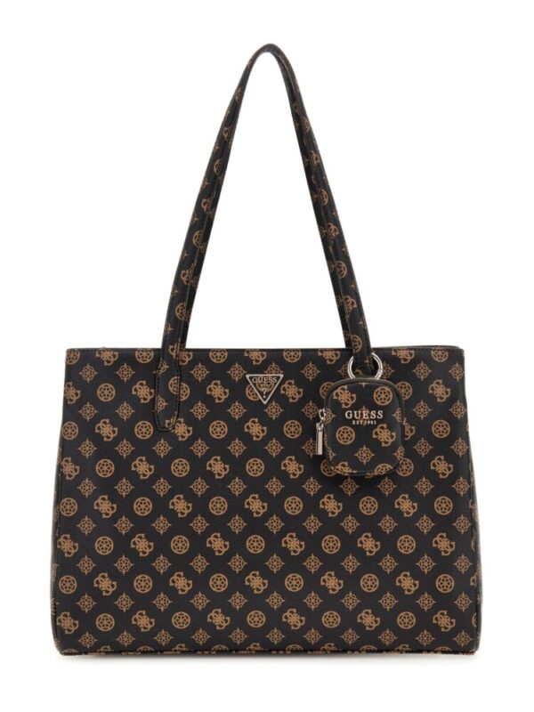 Guess Γυναικεία Τσάντα Ώμου Καφέ