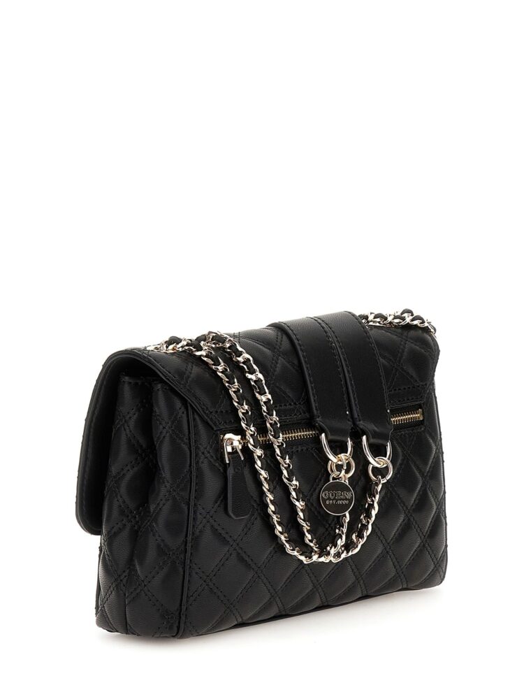 Guess Giully Convertible Flap Black Γυναικεία Mαύρη Τσάντα Ώμου - Image 2
