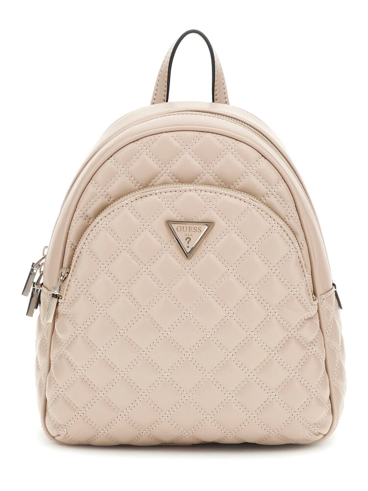 Guess Γυναικεία Τσάντα Πλάτης Ανοιχτό Μπεζ