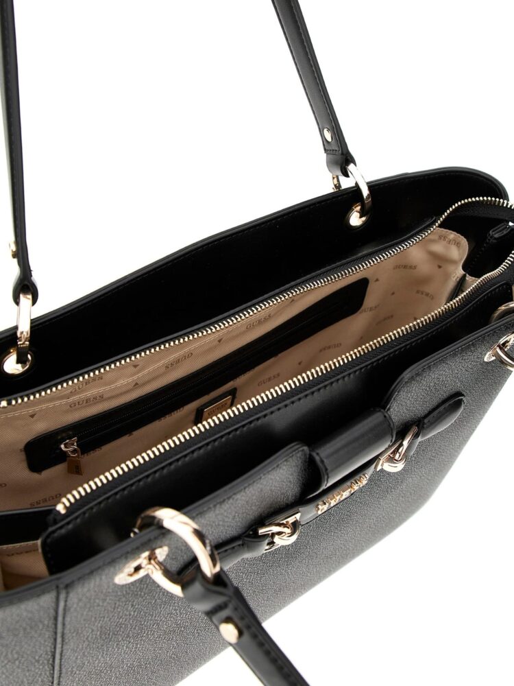 Guess Τσάντα Shopper Nolana με 4g Γκρί με Μαύρο Λογότυπο - Image 3