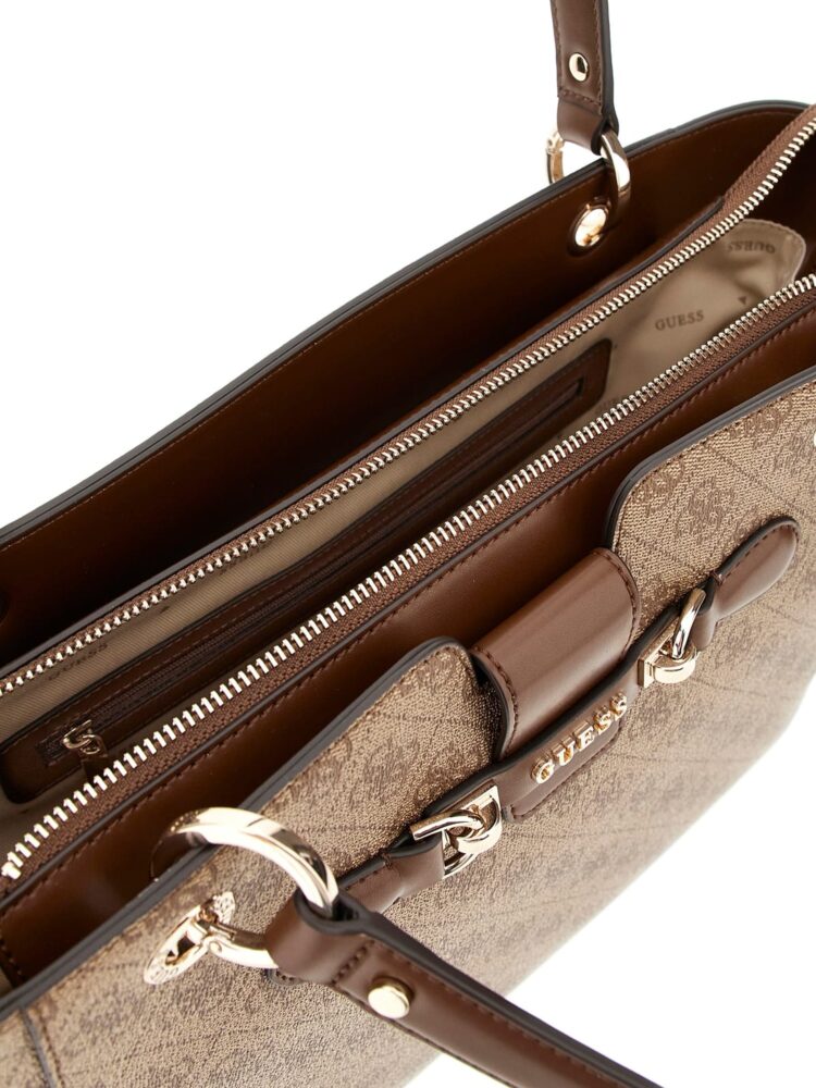 Guess Τσάντα Shopper Nolana με 4g Mπεζ με Καφέ Λογότυπο - Image 3