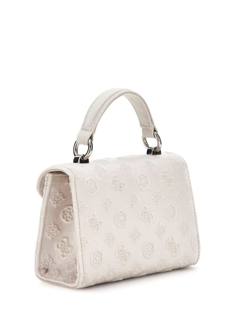 Guess Τσαντάκι Χειρός Zalina Mini Ιβουάρ με Τυπωμένο Λογότυπο - Image 2