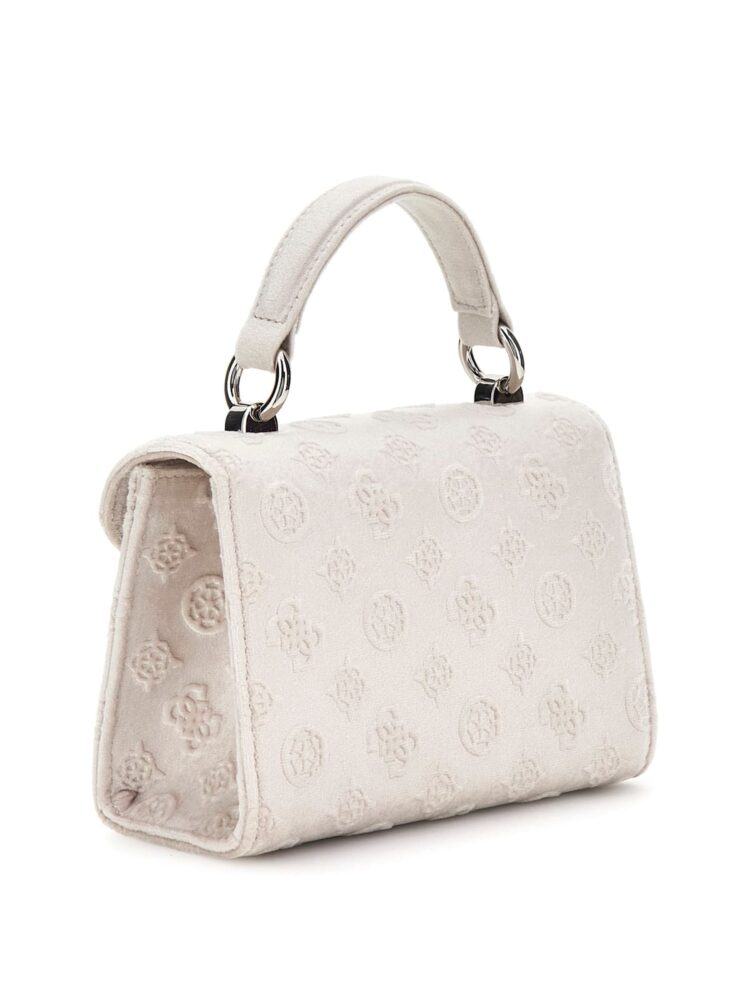 Guess Τσαντάκι Χειρός Zalina Mini Ιβουάρ με Τυπωμένο Λογότυπο - Image 3