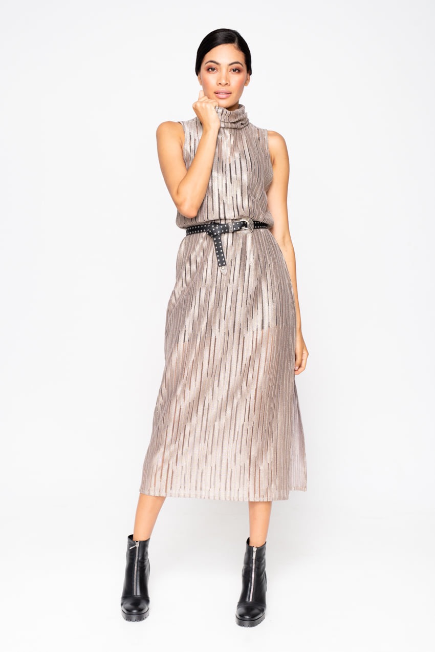 Lace Midi Αμάνικο Ανοιχτό Φόρεμα - Image 3