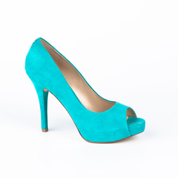 Guess Γαλαζοπράσσινες Σουέτ Γόβες Peep toe