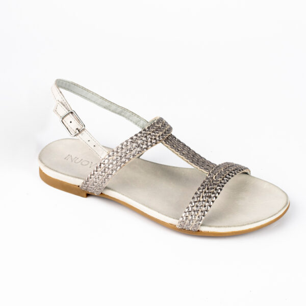 INUOVO Δερμάτινο σανδάλι με πλεξούδες