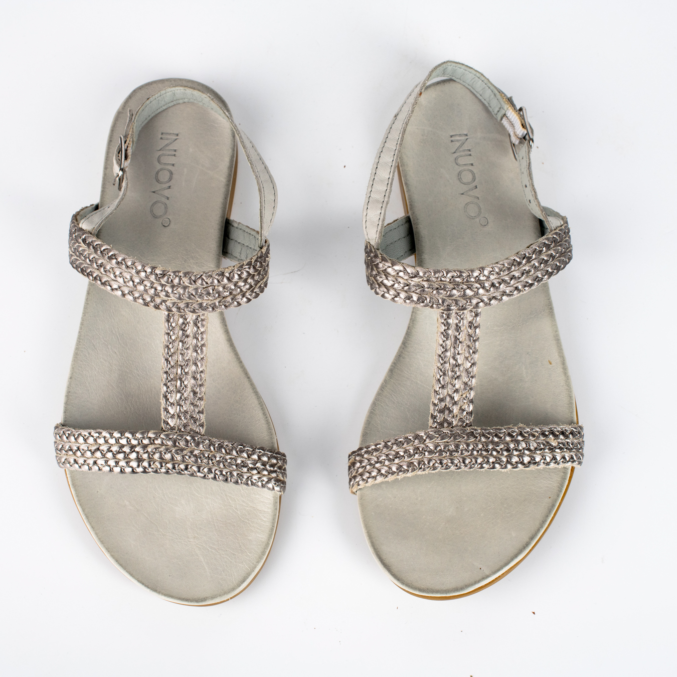 INUOVO Δερμάτινο σανδάλι με πλεξούδες - Image 3