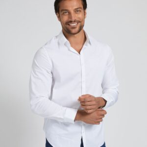 Guess Λευκό Βαμβακερό Ελαστικό Πουκάμισο