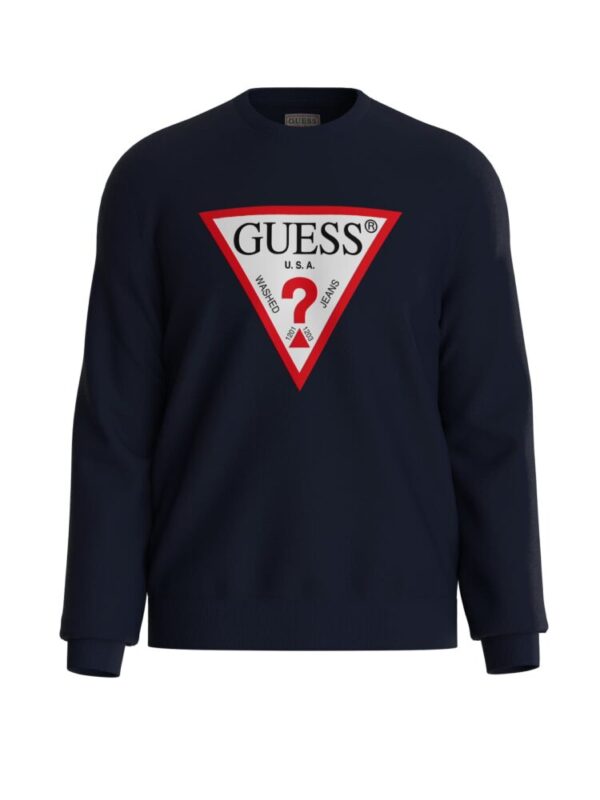 Guess Φούτερ με Tριγωνικό Λογότυπο Μπλέ Σκούρο